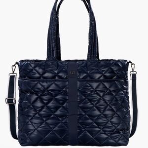 Elegant Black Quilted Tote Bag